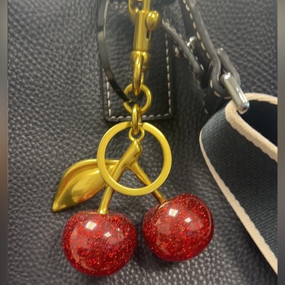 Cherry bag charm with golden hardware - Picture 2 of 3